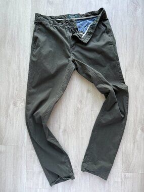 Rodd & Gunn Slim Fit Olive Green Cotton Chino Pants 32R
